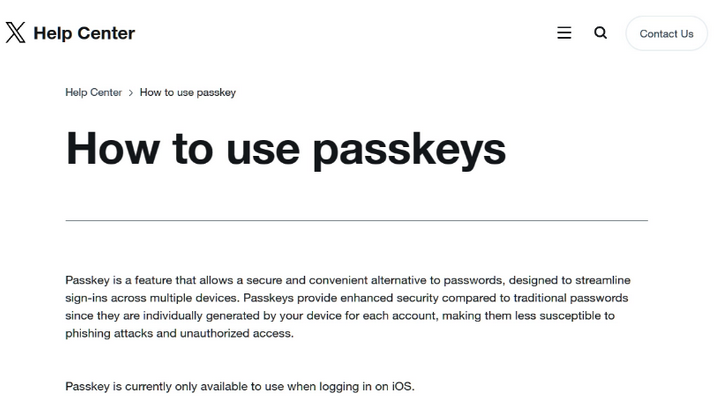 闽侯苹果维修店铺分享iOS用户如何通过通行密钥(Passkey)登录 